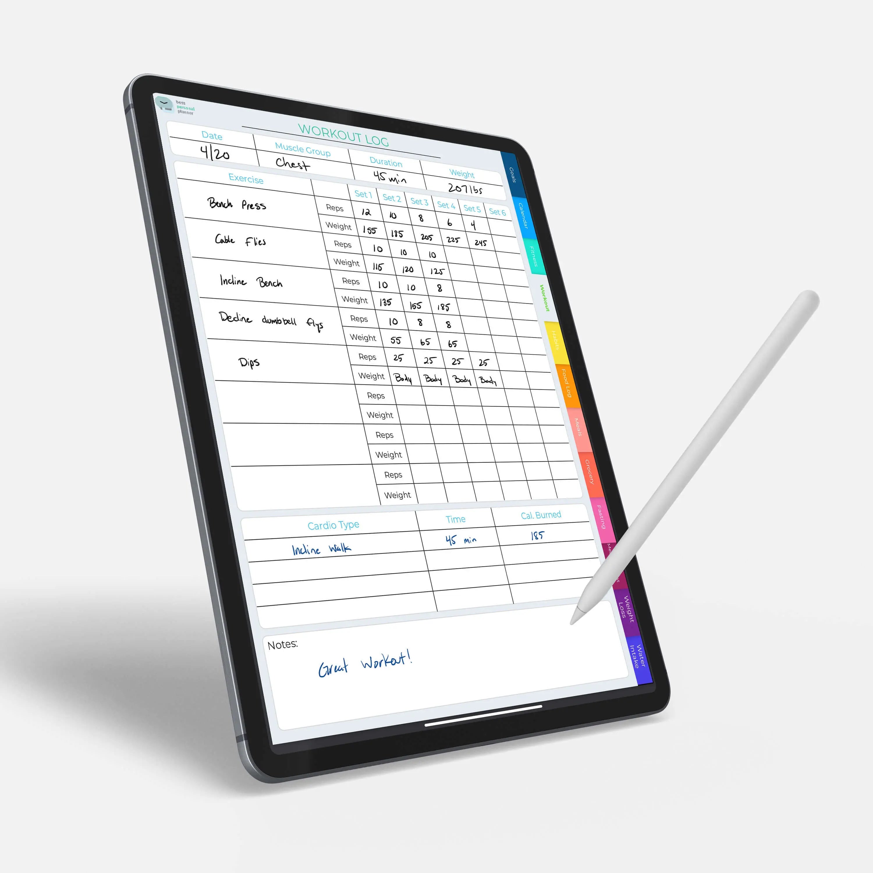 Digital Fitness Planner